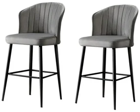 Set de scaune de bar Rubi Grey and Black, 2 buc., 2 buc.
