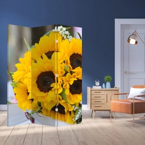 Paravan - Buchetul miresii de floarea soarelui (126x170 cm)