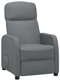 321355 vidaXL Fotoliu rabatabil, antracit, piele ecologică