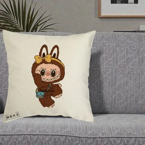 Perna Personalizata Kabuda Maro cu Funda Aurie, 40x40 cm, Ecru, Husa Detasabila, Perna Inclusa, BEKZ®