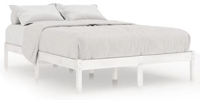 810028 vidaXL Cadru de pat, alb, 160x200 cm, lemn masiv de pin