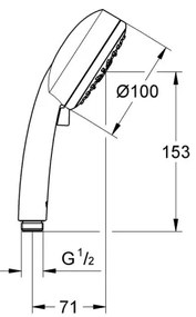 GROHE 27575002 - Duș de mână TEMPESTA COSMOPOLITAN 100 4” crom lucios