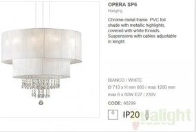 Lustra cristal Venezian diam.71cm OPERA SP6 BIANCO 068299