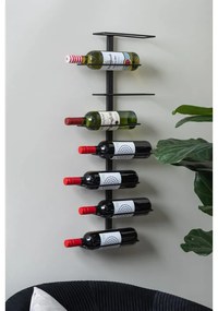 Raft pentru sticle de vin negru de perete din metal număr sticle 8 Float – PT LIVING