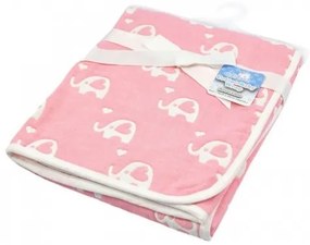 Paturica din bumbac pentru bebelusi cu 2 fete Soft Touch - alb si roz