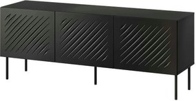 Comoda TV SIENA, negru, PAL laminat/metal, 151x40x60 cm