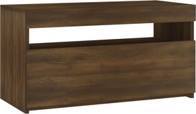 vidaXL Comodă TV cu lumini LED, stejar maro, 75x35x40 cm