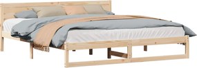 vidaXL Cadru de pat natural 200 x 200 cm Lemn de pin masiv