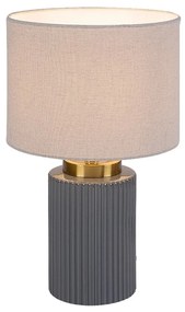 Lampa de masa ceramica gri abajur alb Glovy