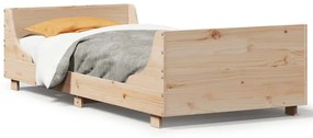 850773 vidaXL Cadru de pat cu tăblie, 100x200 cm, lemn masiv de pin