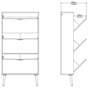 Tvilum Pantofar alb cu decor de stejar OSLO 41074