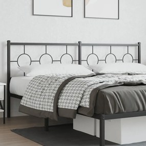 376264 vidaXL Tăblie de pat metalică, negru, 200 cm