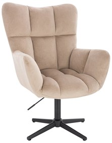 HR650CROSS Scaun Latte Catifea cu Bază Neagră