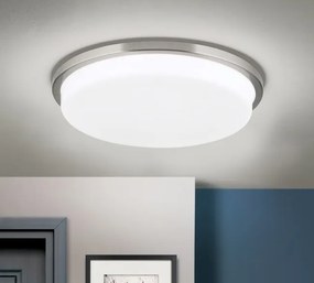 Plafoniera LED moderna LEROX 40cm crom satin