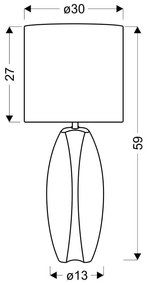 Veioză albă-verde cu abajur textil (înălțime 59 cm) Palma – Candellux Lighting