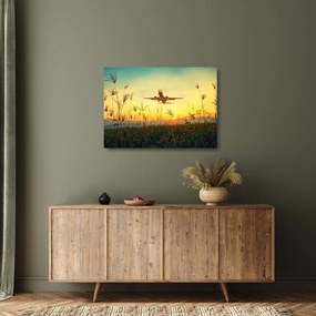 Tablou pe sticlă cu avionul ridicându-se spre zbor (70x50 cm)