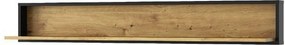 Polita BOSCO, stejar artisan maro/negru, PAL laminat, 150x20x22 cm