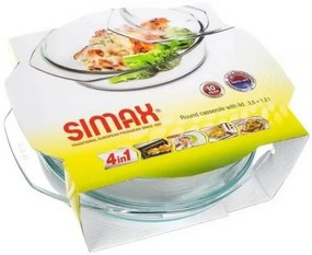 Vas din sticlă Simax rotund, cu capac, 3,7 l
