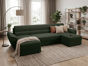 OFERTA Coltar extensibil in forma de U TAVERO 321x140 cm, verde inchis II calitate