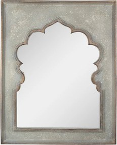 Oglinda de perete, verde, din lemn, aspect vintage, 80x4x100 cm