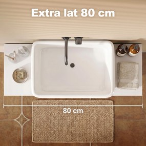 HOMCOM Dulap Sottolavabo pentru Baie cu 2 Sertare, Dulap Modern și Economisitor de Spațiu, 80x30x60 cm, Alb | Aosom Romania