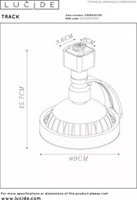 Lucide 09954/01/30-Spot pentru șină TRACK 1xG10/ES111/50W/230V