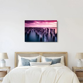 Tablou cu pari din lemn (90x60 cm)