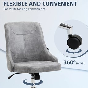 Vinsetto Scaun de Birou Ergonomic, Reglabil, cu Spătar Înclinabil și Rotire 360°, Gri Deschis | Aosom Romania