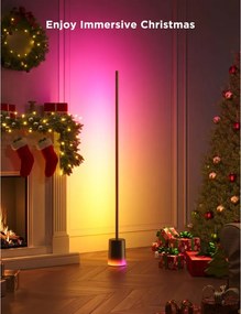 Smart LED lampa pentru podea Govee 2 RGBICWW H607C, 152 cm, 30 W, 1725 lm, 6500 K, Wi-Fi, Bluetooth, Govee Home, Negru