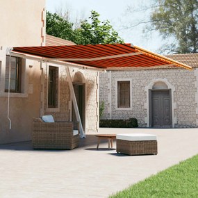 vidaXL Copertină autonomă retractabilă automat oranj&amp;maro 600x300 cm