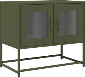 vidaXL Dulap TV, verde măsliniu, 68x39x60,5 cm, oțel laminat la rece