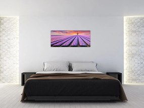 Tablou - ferma cu flori (120x50 cm)