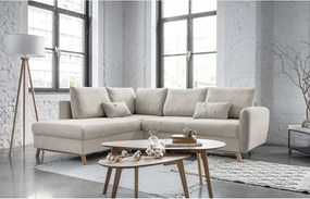 Colțar extensibil cu șezlong pe partea stângă Miuform Scandic Lagom L, bej