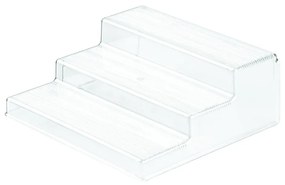 Suport transparent cu 3 etaje pentru bucătărie iDesign Linus, 22 x 25,5 cm