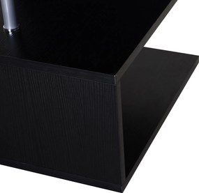 Masa Modernă Joasă de Salon cu 2 Rafturi din Lemn, Negru, 50x50x50cm, Design Elegant și Funcțional | HOMCOM | Aosom România