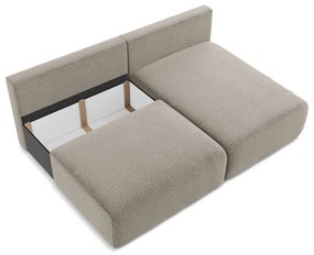 Colțar bej extensibil/cu spațiu de depozitare (cu colț pe partea dreaptă) Kalena – Makamii