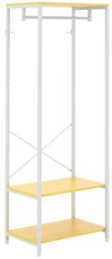 HOMCOM Suport 2 în 1 pentru Haine cu Depozitare Pantofi, Șină Suspendată și 2 Rafturi de Depozitare, 60x40x167.5 cm, Natural | Aosom Romania