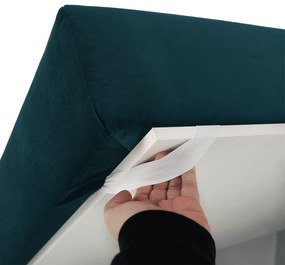 Pat boxspring, pat de o persoană, verde, 80x200, dreapta, SAFRA