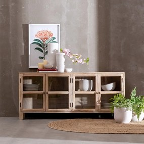 Vitrină în culoare naturală din lemn de mango 160x71 cm – Ixia