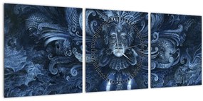 Tablou - Baroc întunecat (cu ceas) (90x30 cm)