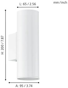 Eglo 94101 - Corp de iluminat LED exterior RIGA 2xGU10/3W/230V