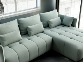 Colțar extensibil dumonde cu ladă de depozitare si sezut confortabil din spuma high-density, Malta Enjoy Mint II 235x185 cm