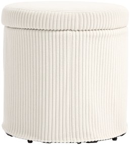 HOMCOM Pouf de depozitare 32 L, pouf pentru salon din catifea călită cu capac greutate maximă 120 kg, pentru hol, cameră, salon, bej | Aosom Romania