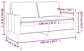 Canapea cu 2 locuri, gri inchis, 120 cm, material textil Morke gra, 138 x 77 x 80 cm