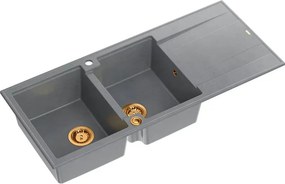 Chiuveta compozit incastrata Quadron Evan 121 gri - cupru 116x50 cm