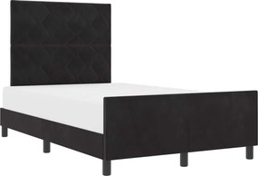 vidaXL Pat cu arcuri cu headboard Negru 120 x 190 cm Catifea