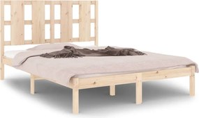 vidaXL Cadru de pat fără saltea, 140x190 cm, lemn masiv de pin