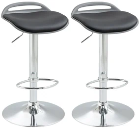 HOMCOM Set de 2 Scaune de Bar cu Înălțime Reglabilă și Suport pentru Picioare, 39x41x68-88 cm, Negru | Aosom Romania