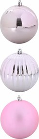 vidaXL Set de globuri de Crăciun XXL 3 pcs Roz Plastic