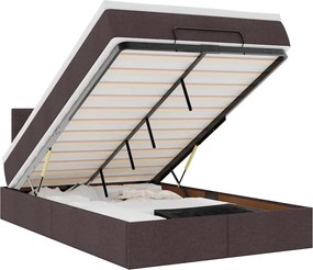 vidaXL Cadru de pat otoman cu saltea țesătură maro închis 120x190 cm
